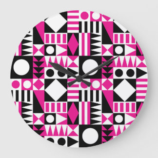 Mid-century modern abstract pattern. large clock
