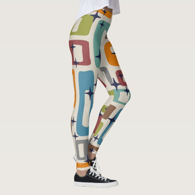 Mid-Century Modern Abstract Pattern Leggings (Right)