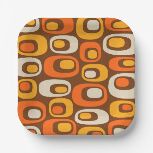 Mid-Century Modern Abstract Pattern Paper Plate