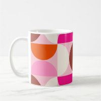 Mid Century Modern Abstract Pattern Pink Orange
