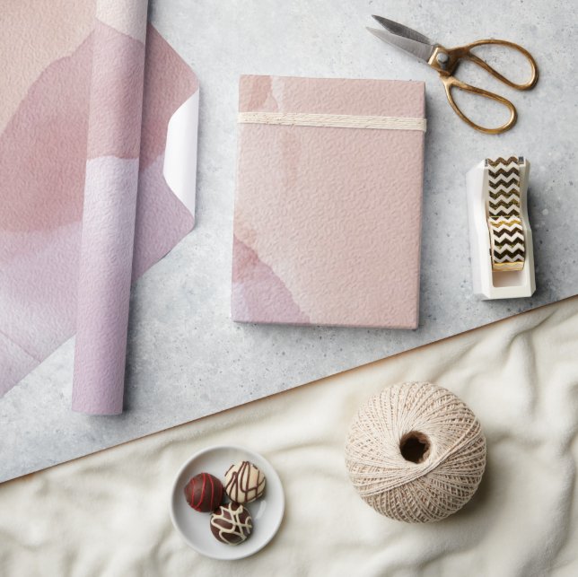 Mid Century Modern Abstract Pattern Pink  Wrapping Paper (Crafts)