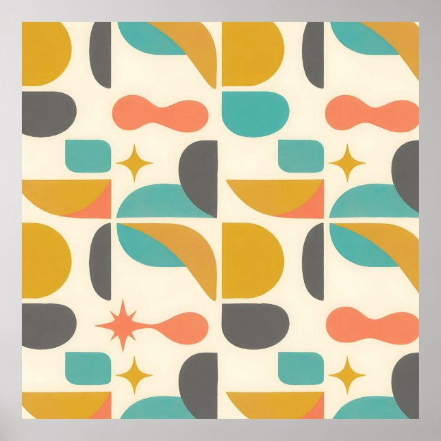 Mid Century Modern Abstract Pattern Poster (Front)