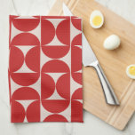 Mid Century Modern Abstract Pattern Red Tea Towel<br><div class="desc">Retro mid century modern pattern – abstract geometric shapes – minimalist pattern in red.</div>