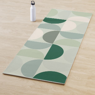 Mid Century Modern Abstract Pattern Sage Green Yoga Mat