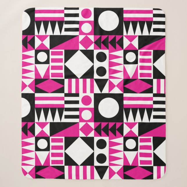 Mid-century modern abstract pattern. sherpa blanket (Front)