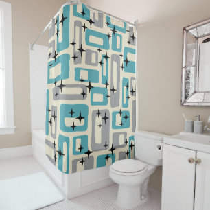 Mid Century Modern Abstract Pattern Shower Curtain