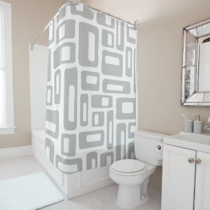 Mid Century Modern Abstract Pattern Shower Curtain
