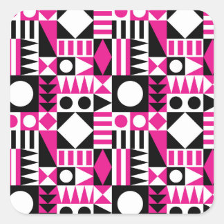 Mid-century modern abstract pattern. square sticker