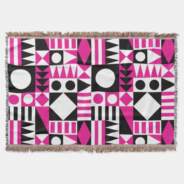 Mid-century modern abstract pattern. throw blanket (Front)