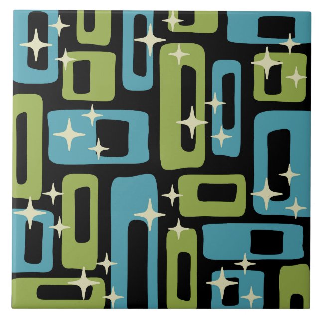 Mid Century Modern Abstract Pattern Tile (Front)