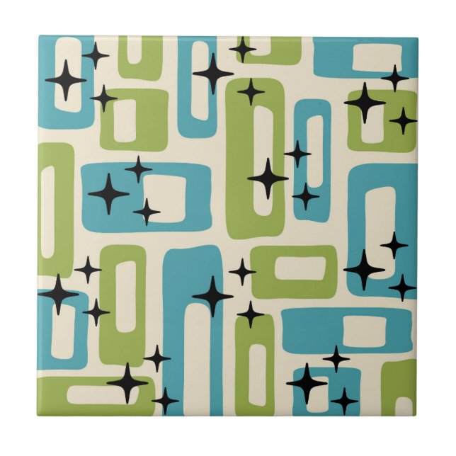 Mid Century Modern Abstract Pattern Tile (Front)