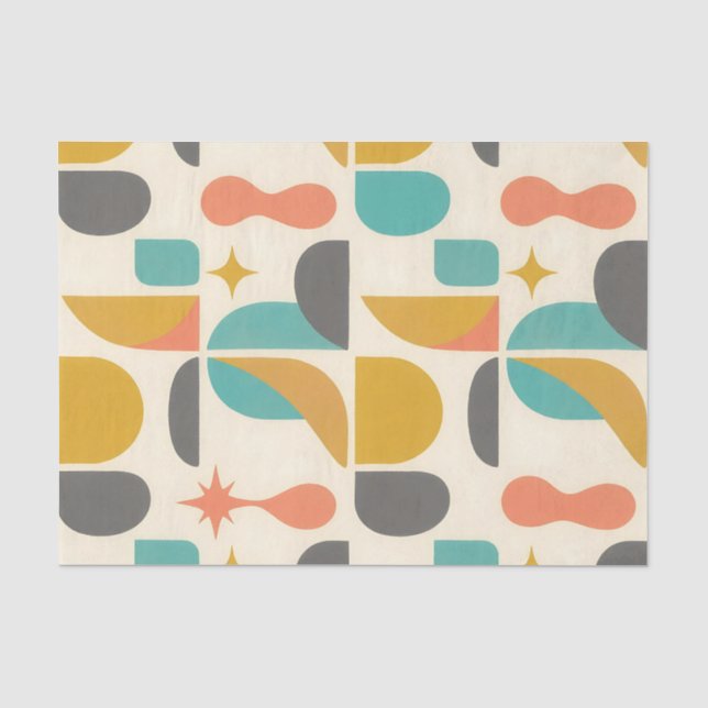 Mid Century Modern Abstract Pattern Tissue Paper (Front)