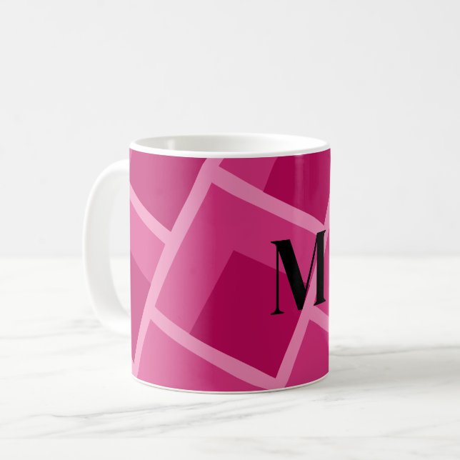 mid century modern abstract pink geometric   coffee mug (Front Left)