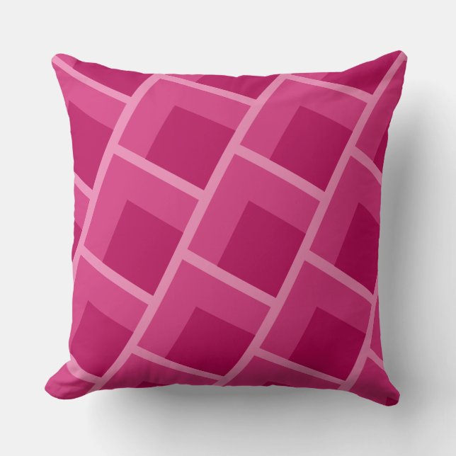 mid century modern abstract pink geometric   cushion (Front)