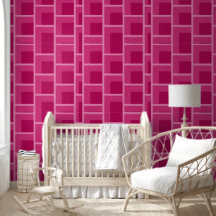 mid century modern abstract pink geometric wallpaper