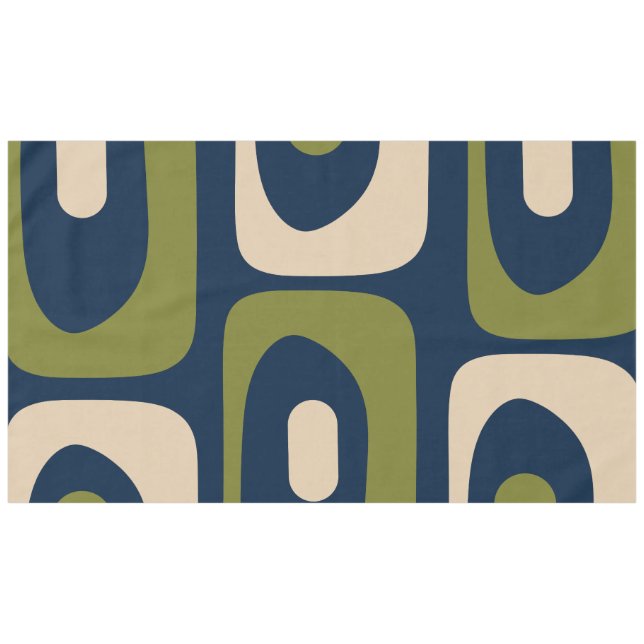 Mid-century Modern Abstract Piquet Pattern Tablecloth (Front (Horizontal))