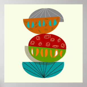 Mid-Century Modern Abstract Poster #54