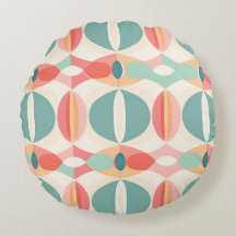 Mid-century Modern Abstract Round Pillow