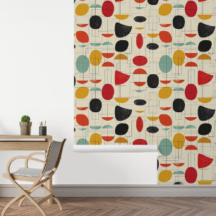 Mid century Modern Abstract shapes Wallpaper