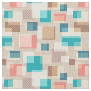 Mid Century Modern Abstract Squares Fabric