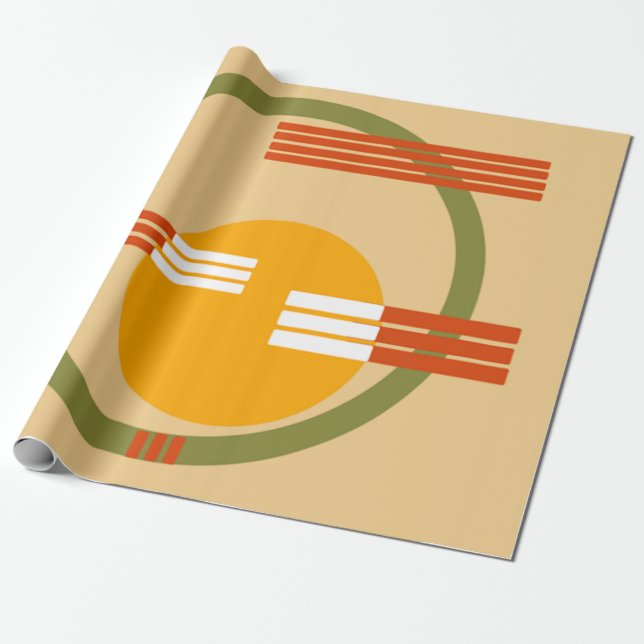 Mid-Century Modern Abstract Wrapping Paper (Unrolled)
