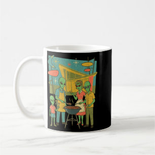 Mid Century Modern Alien Bbq Family Retro1950s Coffee Mug