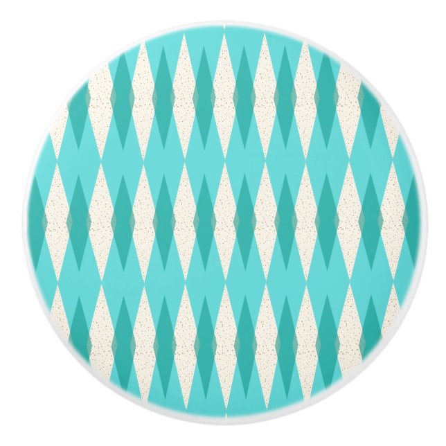 Mid Century Modern Argyle Ceramic Pull (Front)