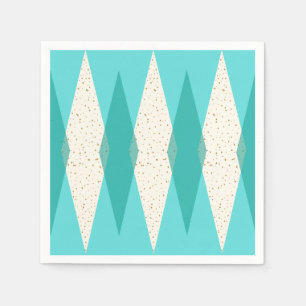 Mid Century Modern Argyle Cocktail Napkins
