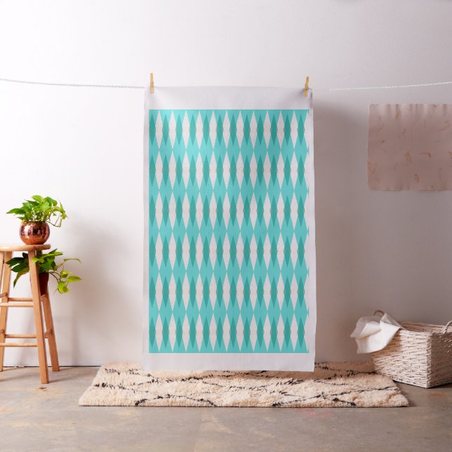Mid Century Modern Argyle Cotton Fabric (In Situ)