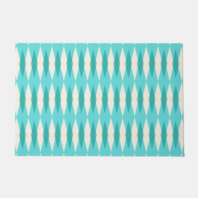 Mid Century Modern Argyle Door Mat (Front)