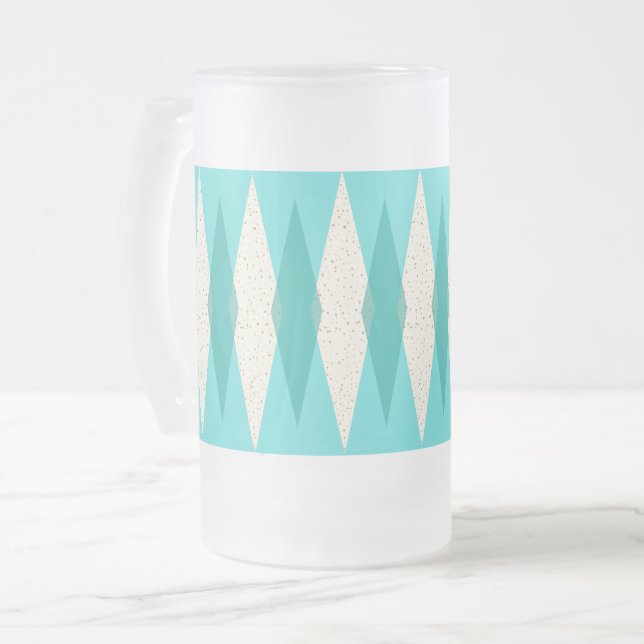 Mid Century Modern Argyle Frosted Mug (Front Left)