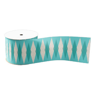 Mid Century Modern Argyle Grosgrain Ribbon