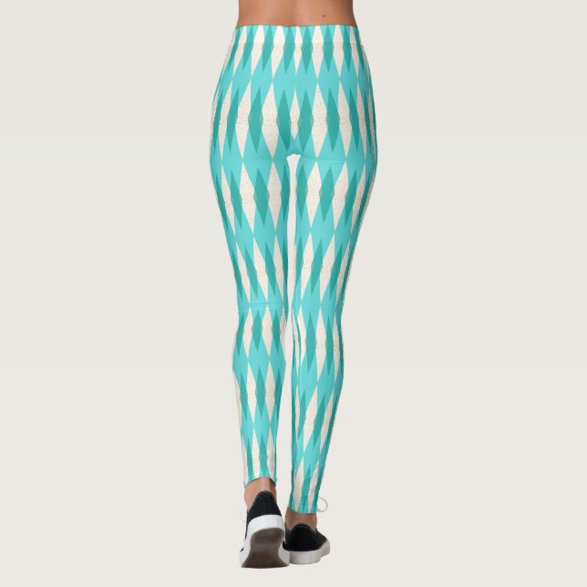 Mid Century Modern Argyle Leggings (Back)