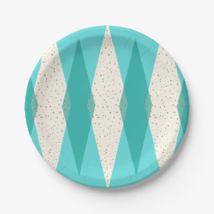 Mid Century Modern Argyle Paper Plates