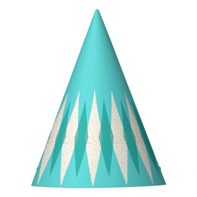 Mid Century Modern Argyle Party Hat (Front)