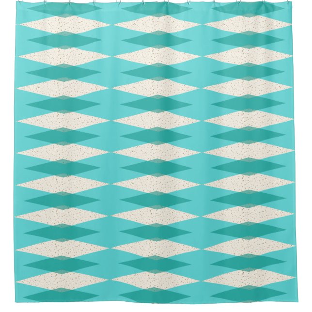 Mid Century Modern Argyle Shower Curtain (Front)