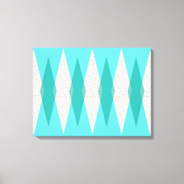 Mid Century Modern Argyle Stretched Canvas Print (Front)