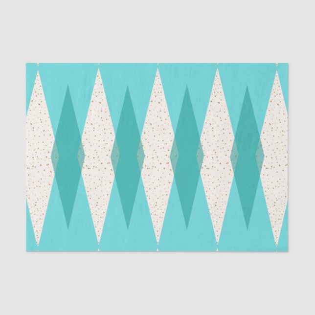 Mid Century Modern Argyle Tissue Paper (Front)