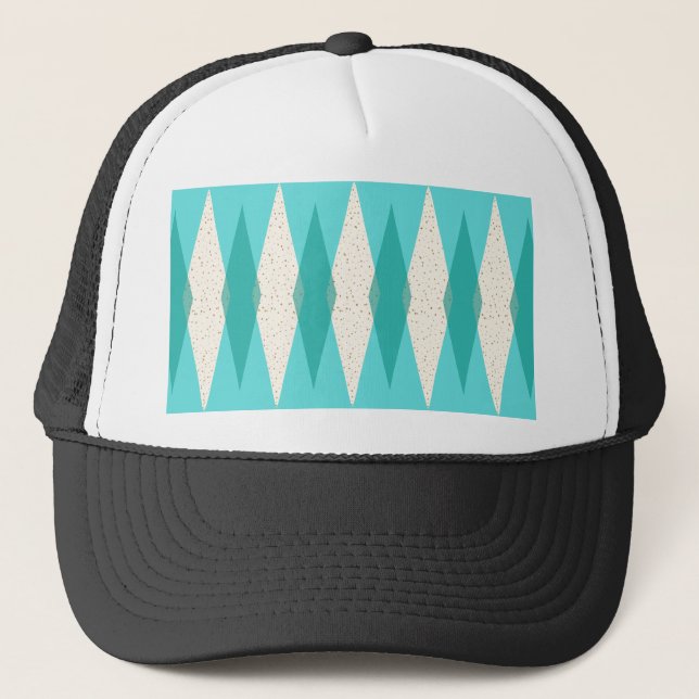 Mid Century Modern Argyle Trucker Hat (Front)