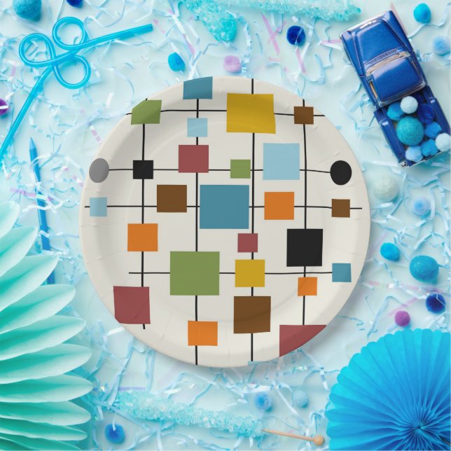 Mid-Century Modern Art 1.3 Paper Plate (Party)