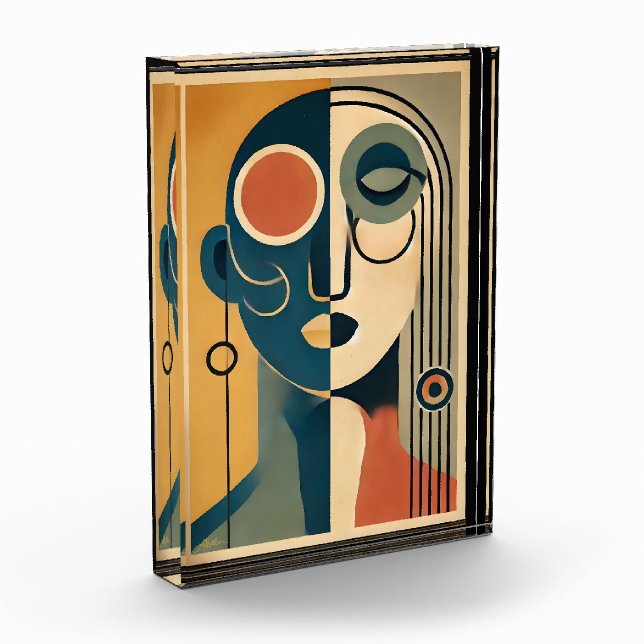 Mid Century Modern Art Abstract Nonconforming Photo Block (Left)