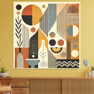 Mid Century Modern Art Autumn Harvest Canvas Print