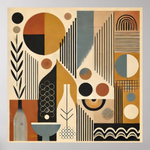 Mid Century Modern Art Autumn Harvest Poster