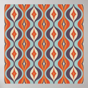 Mid-century modern art background. Abstract geomet Poster