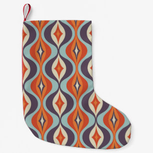 Mid-century modern art background. Abstract geomet Small Christmas Stocking