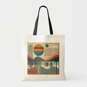 Mid Century Modern Art Beach Sunrise  Tote Bag
