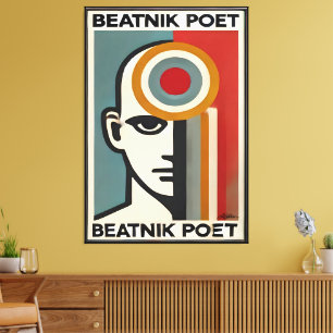 Mid Century Modern Art Beatnik Poet Canvas Print
