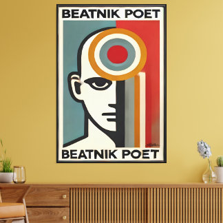 Mid Century Modern Art Beatnik Poet Canvas Print