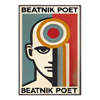 Mid Century Modern Art Beatnik Poet Photo Print