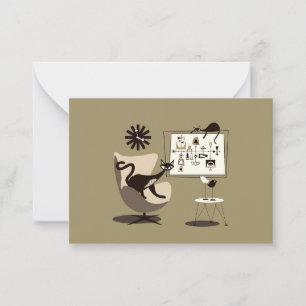 Mid Century Modern  Art cats Card
